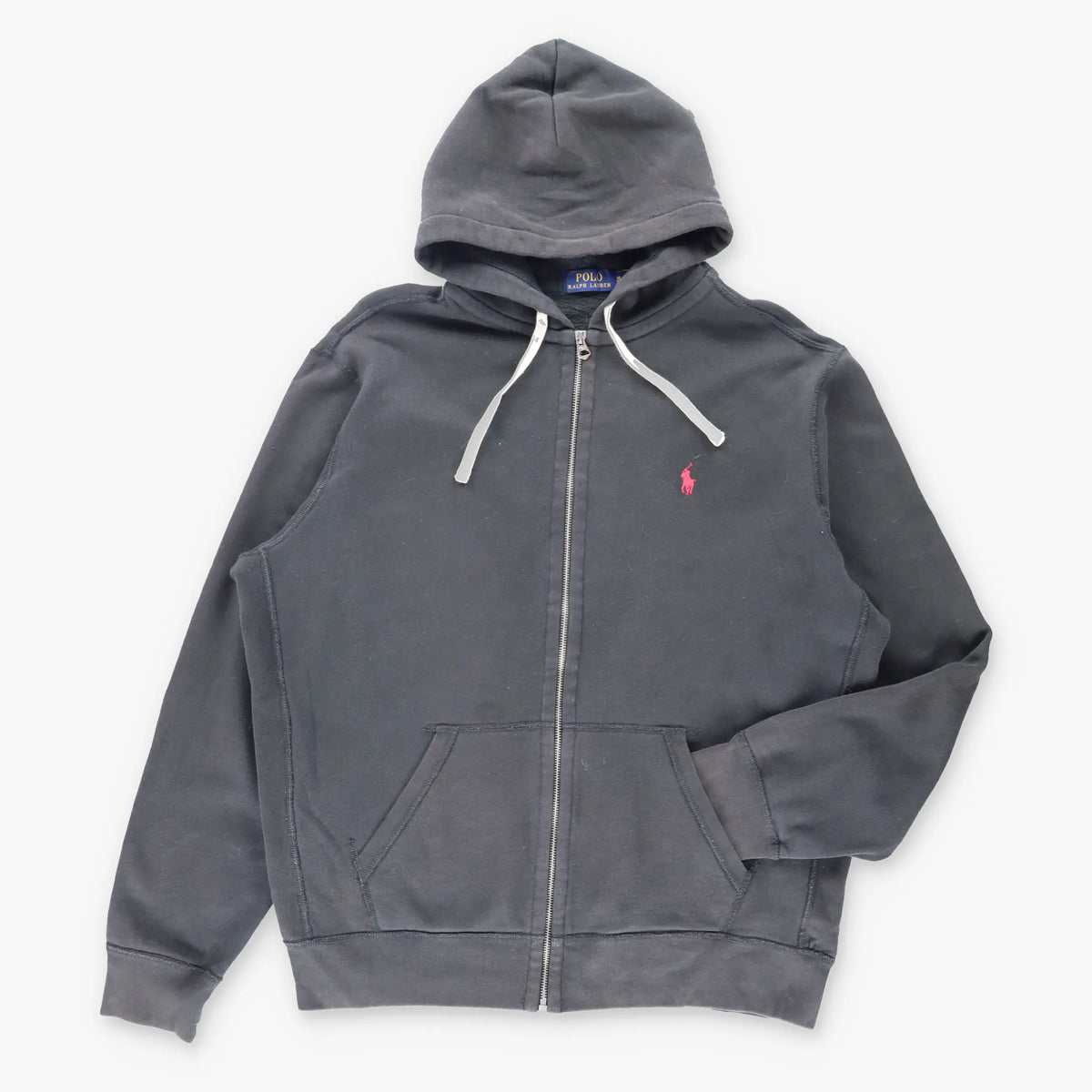 Vintage POLO RALPH LAUREN Embroidered Black & Red Hooded Sweatshirt *AUBS Vintage Sole Melbourne