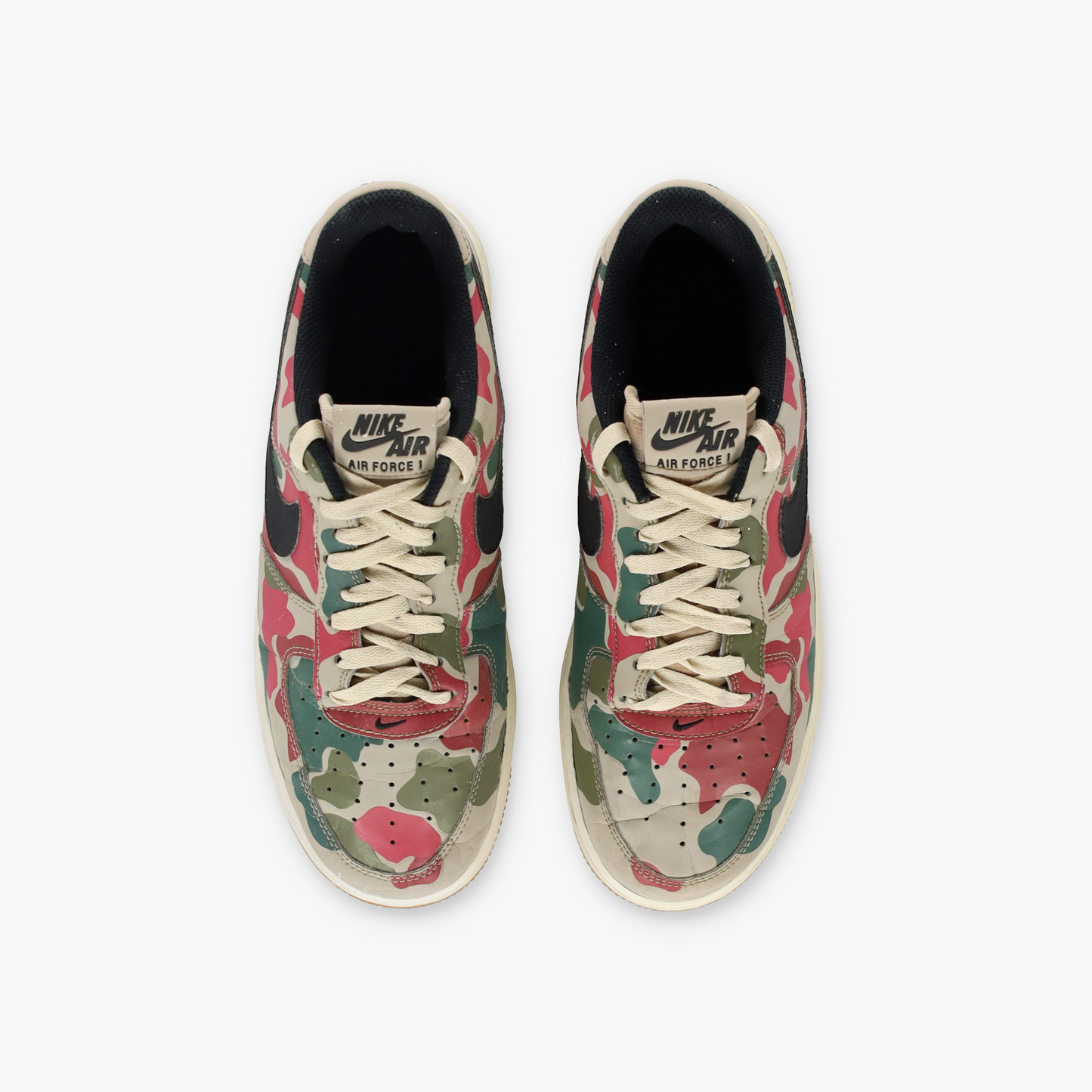NIKE Air Force 1 Reflective Low Red & Green Camo Sneakers (8)