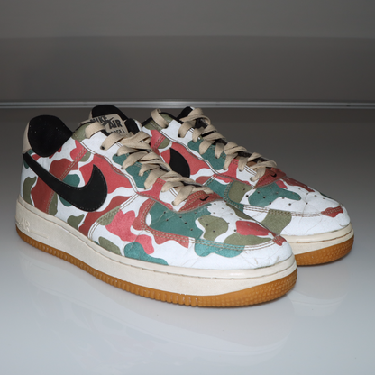 NIKE Air Force 1 Reflective Low Red & Green Camo Sneakers (8)