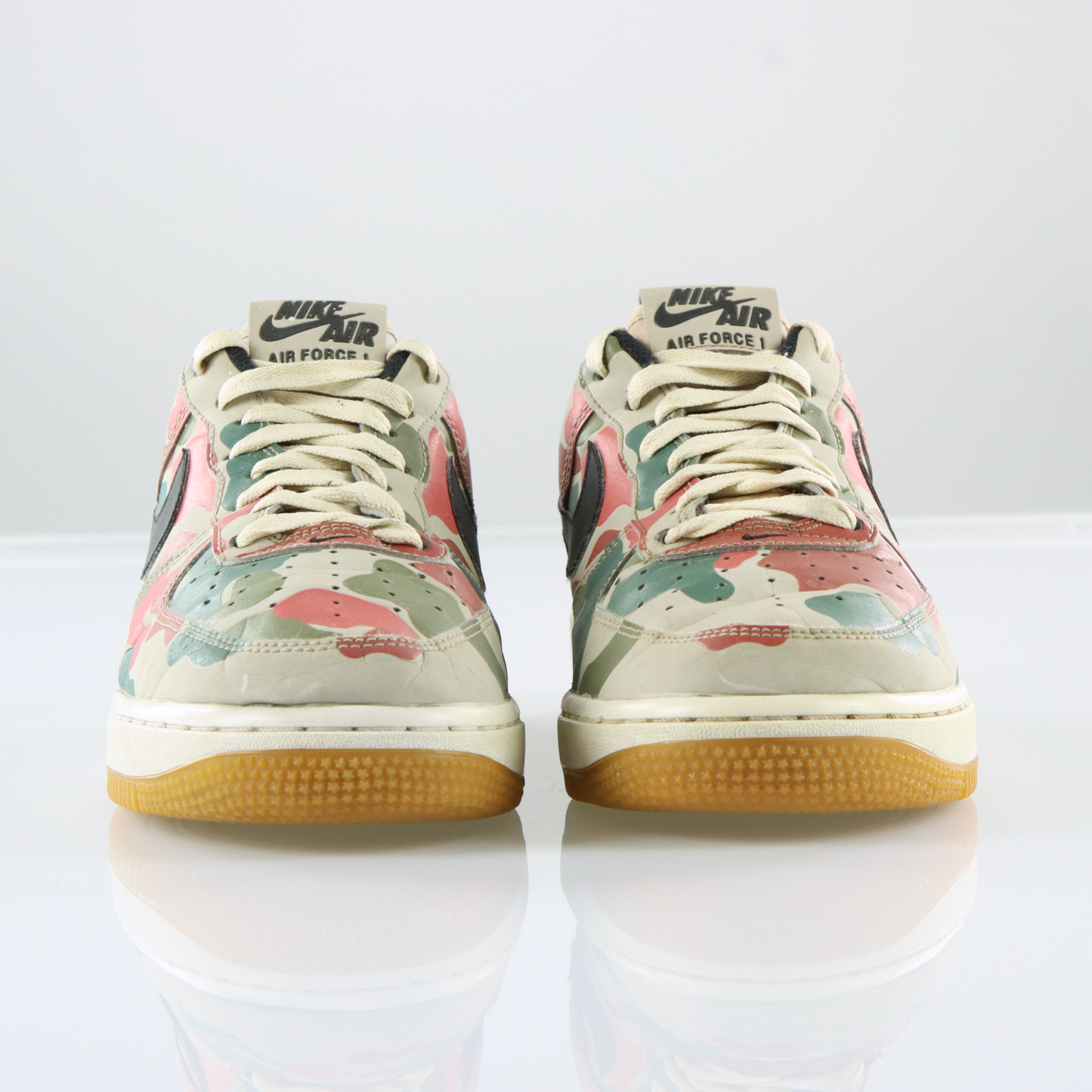 NIKE Air Force 1 Reflective Low Red & Green Camo Sneakers (8)