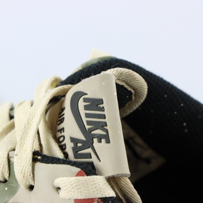 NIKE Air Force 1 Reflective Low Red & Green Camo Sneakers (8)