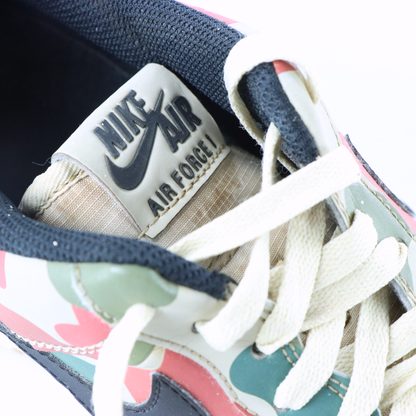 NIKE Air Force 1 Reflective Low Red & Green Camo Sneakers (8)