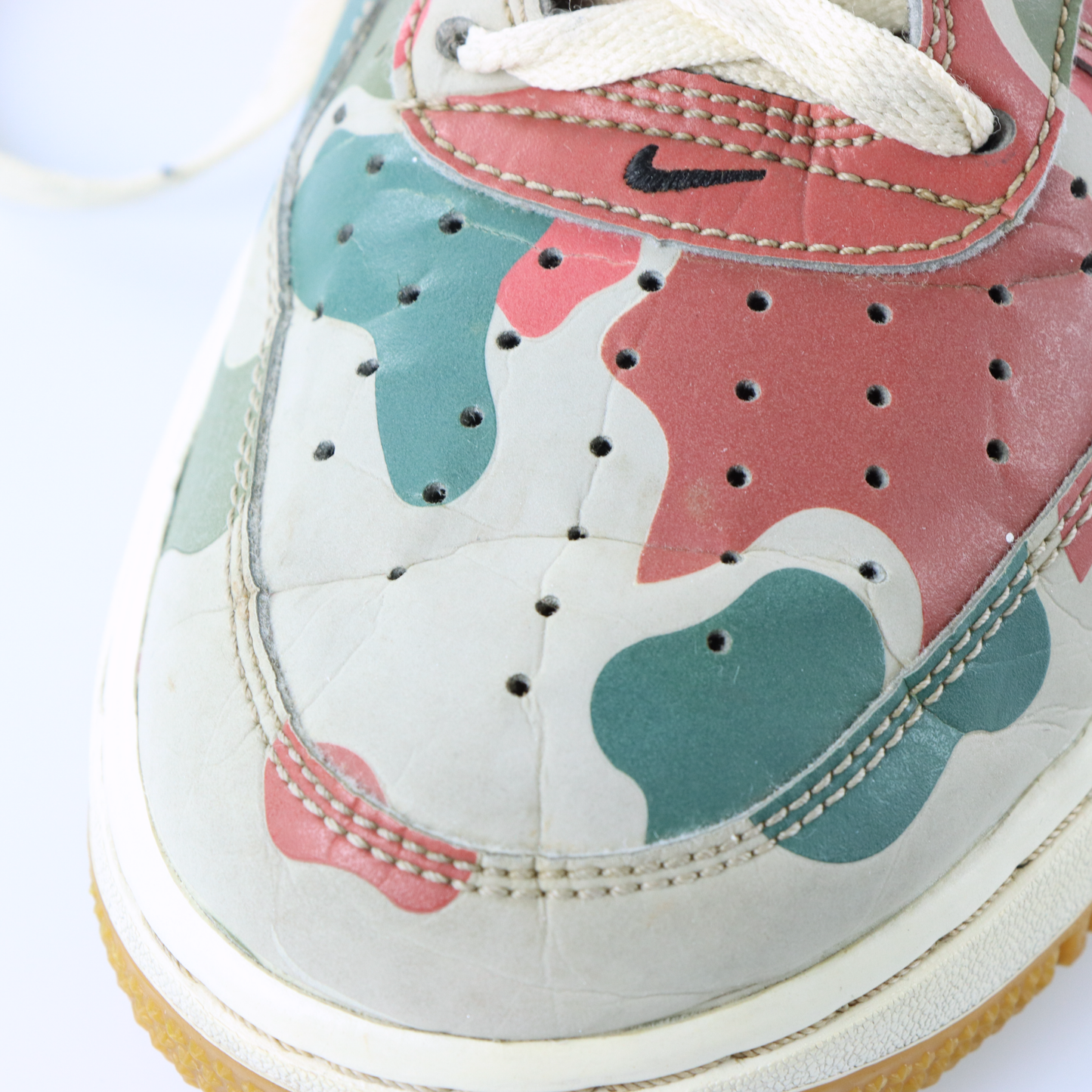 NIKE Air Force 1 Reflective Low Red & Green Camo Sneakers (8)