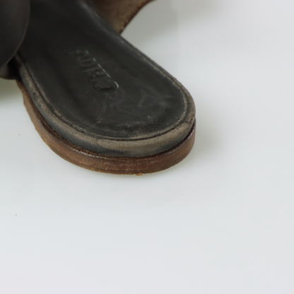 CHLOE Italian Made Canvas & Leather Adjustable Buckle Strap Gladiator Sandals (37.5)