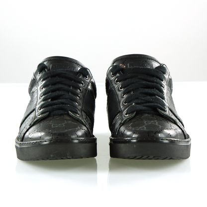 GUCCI Black GG IMPRIME Italian Made Low Top Sneakers (7.5)