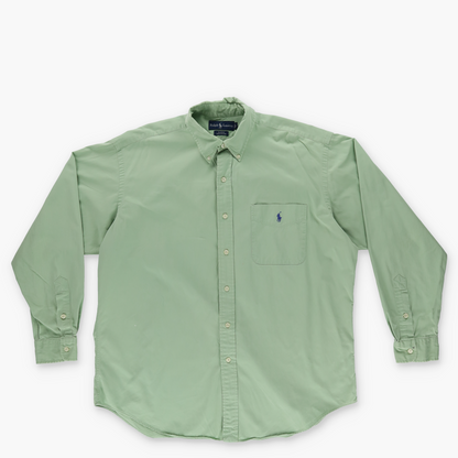 RALPH LAUREN 'Blake' One Pocket Green Button Up Long Sleeve Shirt (L)