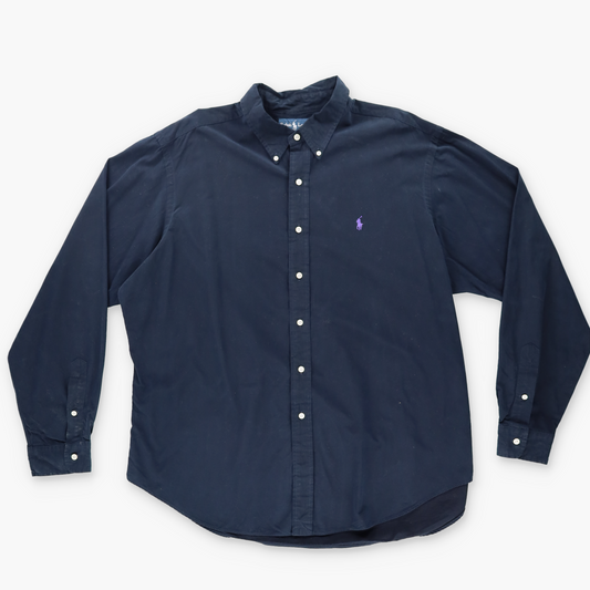RALPH LAUREN 'Classic Fit' Navy Button Up Long Sleeve Shirt (XL)