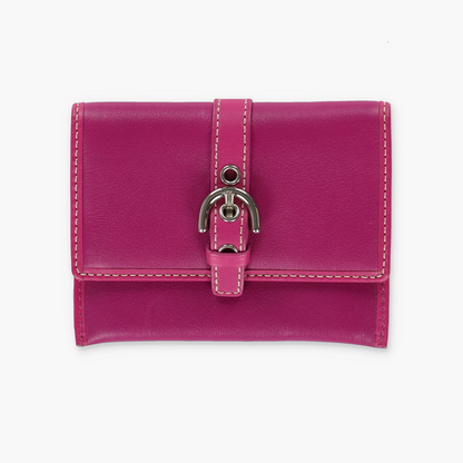 COACH Fuchsia Pink Silver Buckle Purse Bag