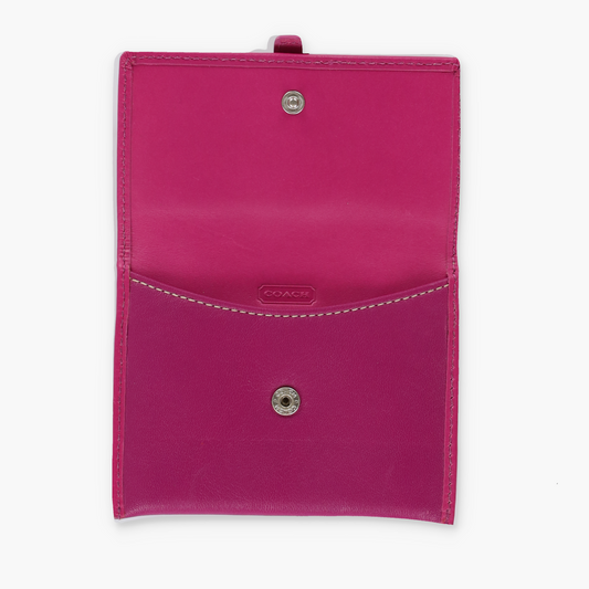 COACH Fuchsia Pink Silver Buckle Purse Bag