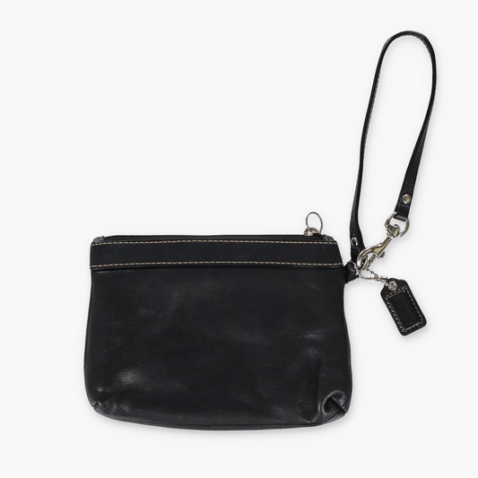 COACH Pleated Black Logo Wristlet Purse Bag