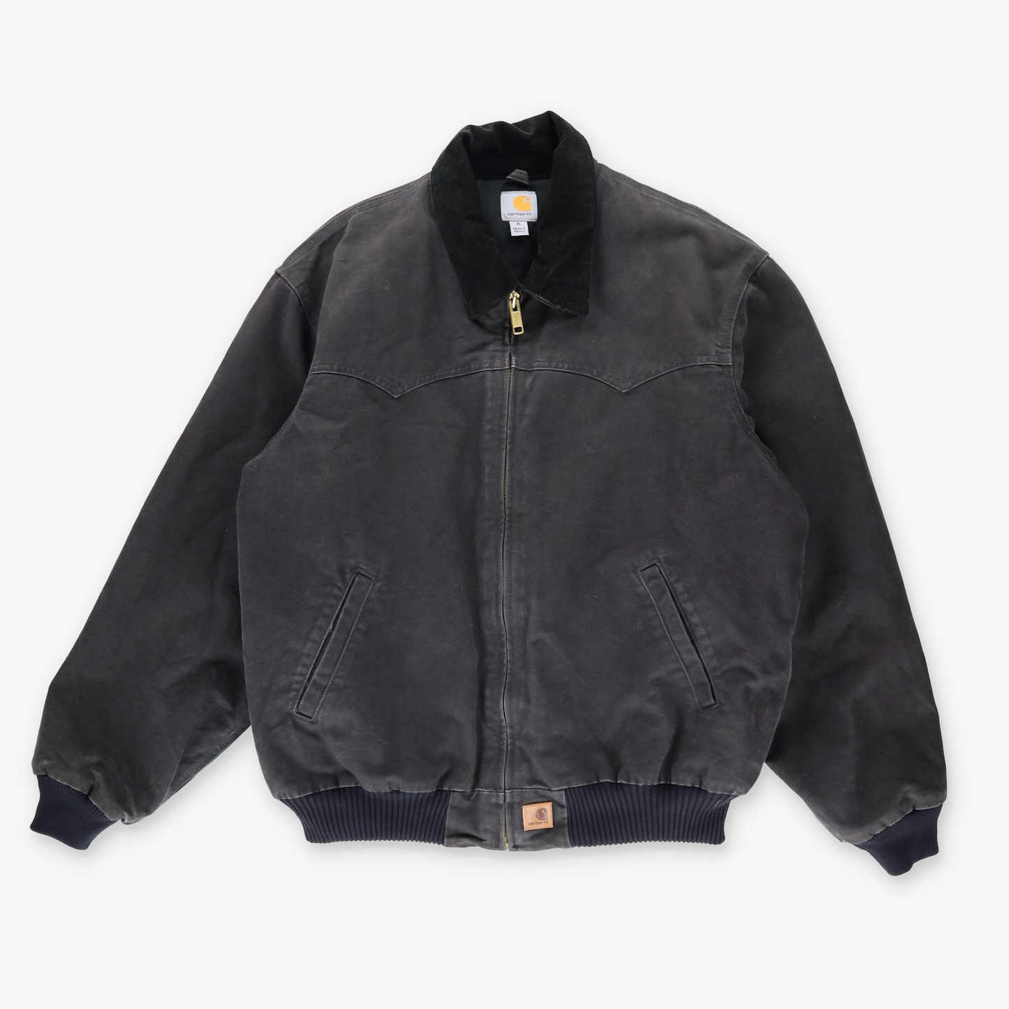 CARHARTT J14 BLK 'Santa Fe' Detroit Canvas & Corduroy Jacket (XL)