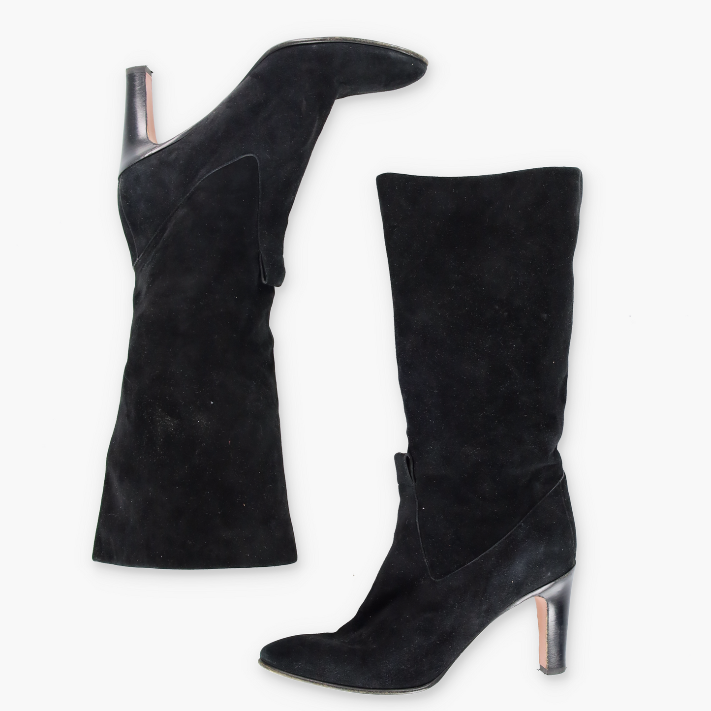 CHLOE Suede Black Heeled Italy Made Calf Boots (36.5)