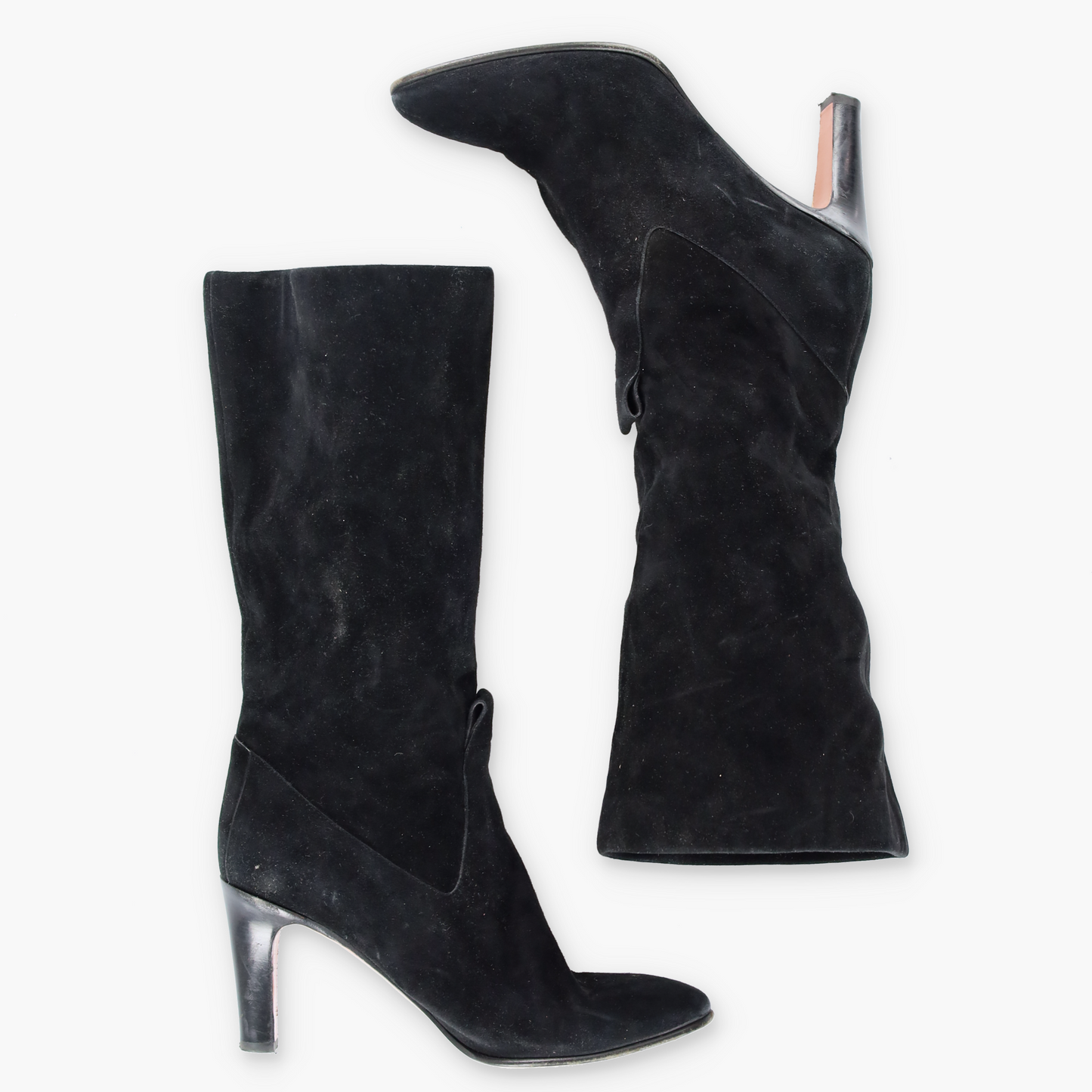 CHLOE Suede Black Heeled Italy Made Calf Boots (36.5)