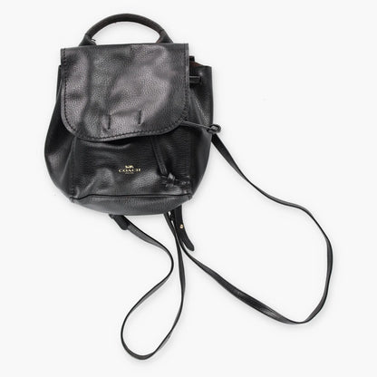 COACH 'Derby' F59819 Black Pebbled Mini Drawstring Backpack - Vintage Sole Melbourne