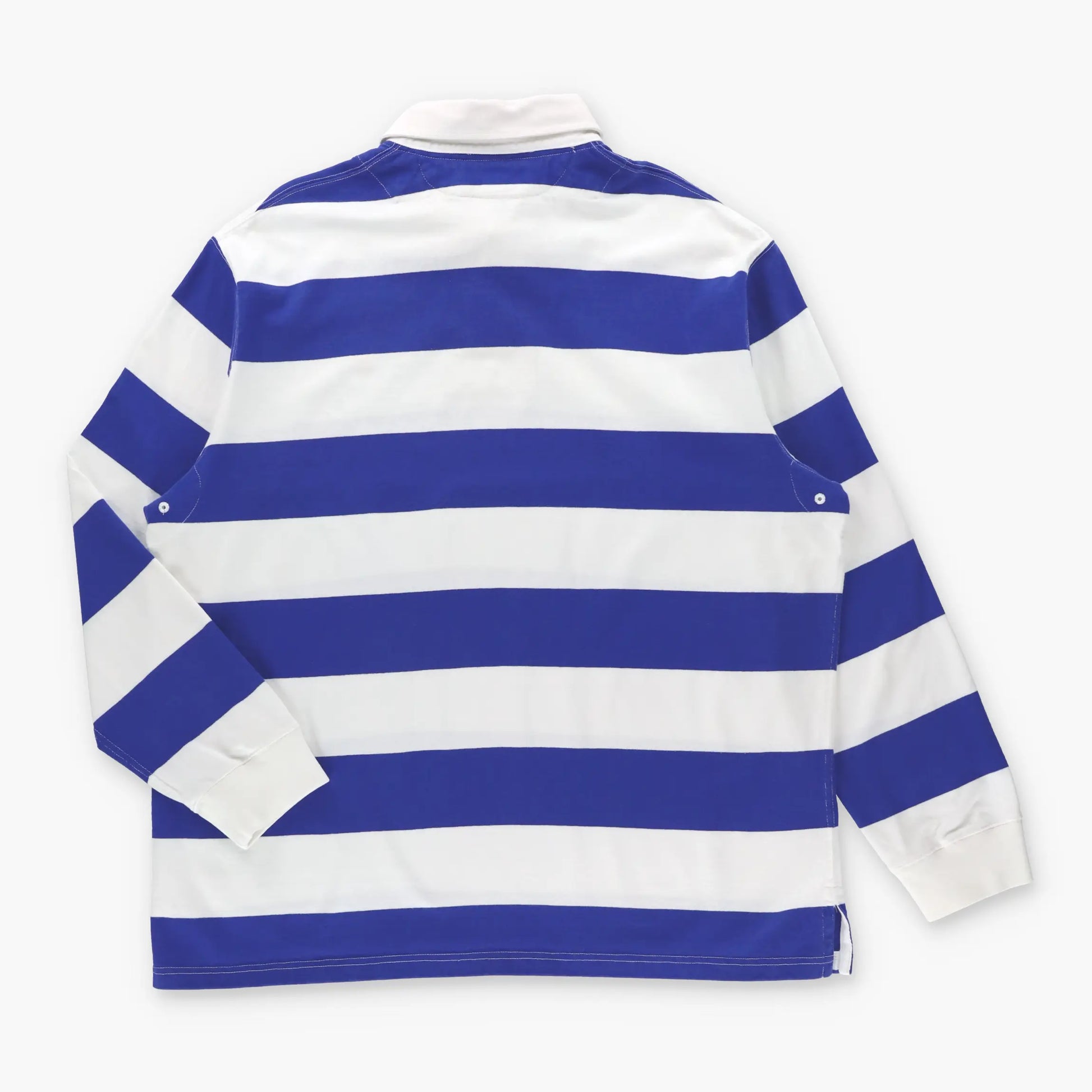 POLO RALPH LAUREN Embroidered Yellow Pony Logo Blue & White Stripe Rugby Jumper (XL) ***COCO - Vintage Sole Melbourne