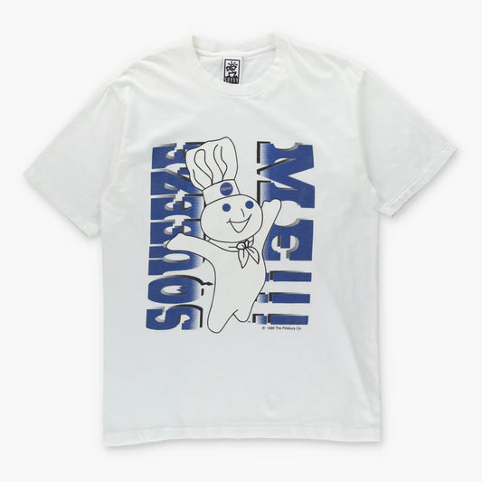 Vintage 1996 Pillsbury Doughboy "Squeeze Me" White Single Stitch T-Shirt USA Made (L) ***COCO - Vintage Sole Melbourne