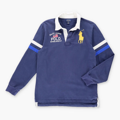POLO RALPH LAUREN 90's USA 'Established 67' Navy Rugby Sweatshirt (XS-S)