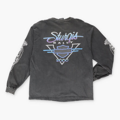 Vintage HARLEY DAVDISON 60th Anniversary USA Made Motorcycle Long Sleeve T-Shirt (L)