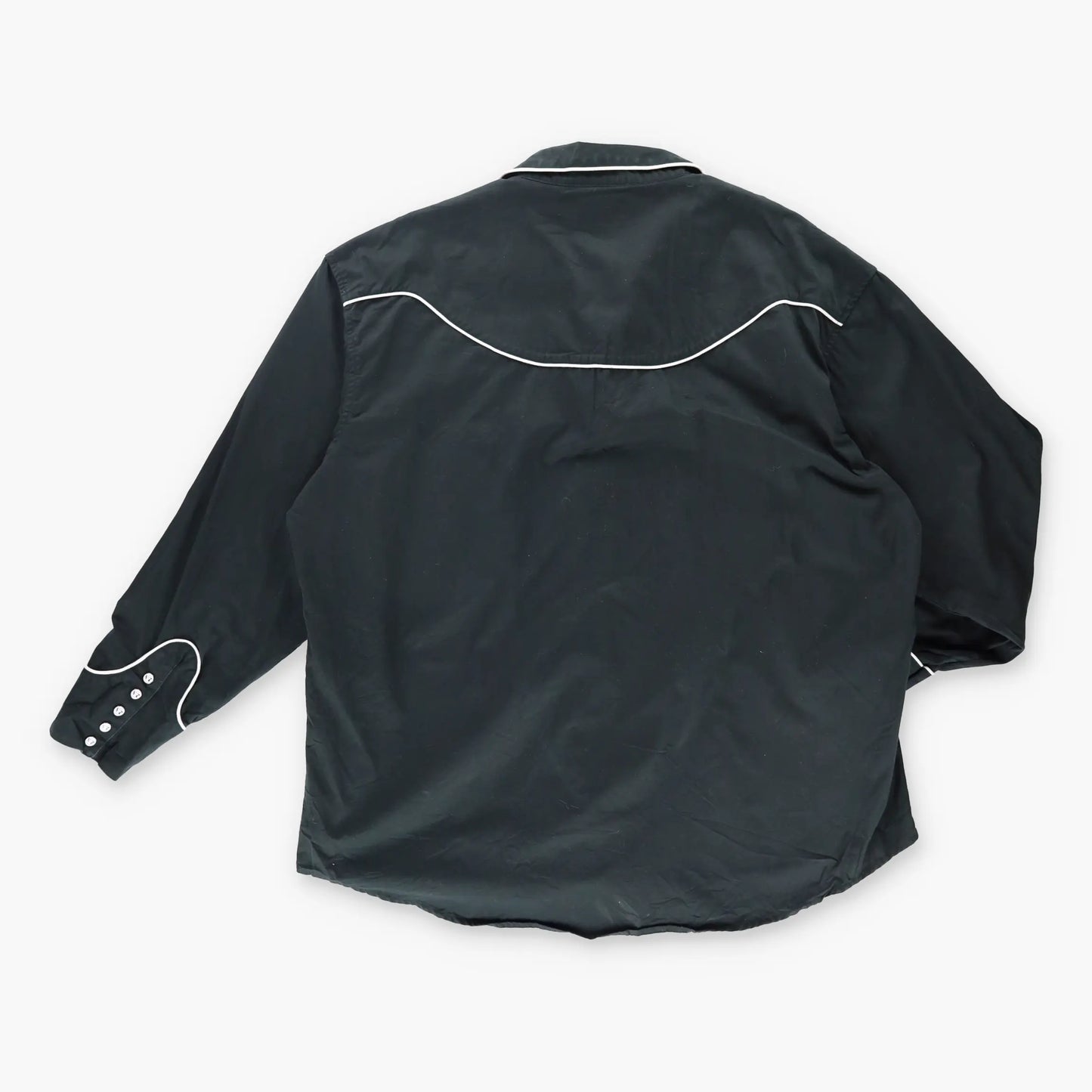 Vintage JACK DANIELS Western Snap Button  Black & White Long Sleeve Shirt (XXL)