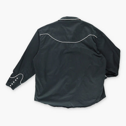 Vintage JACK DANIELS Western Snap Button  Black & White Long Sleeve Shirt (XXL)