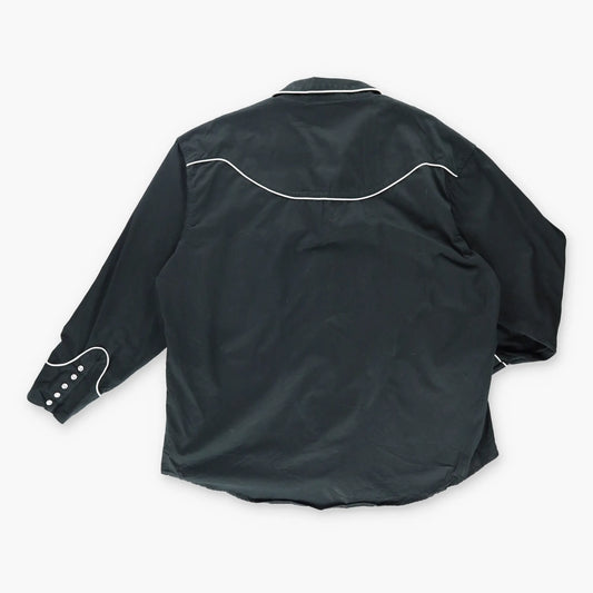 Vintage JACK DANIELS Western Snap Button  Black & White Long Sleeve Shirt (XXL)