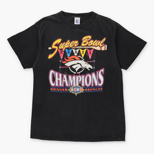SUPER BOWL XXXII Champions Denver Broncos Vintage Black T-Shirt (L)