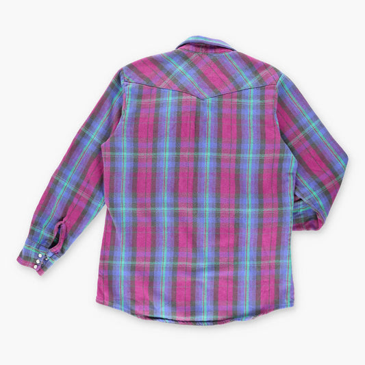 Vintage FIVE BROTHER Western Snap Button Up USA Made Flannel Shirt (L)