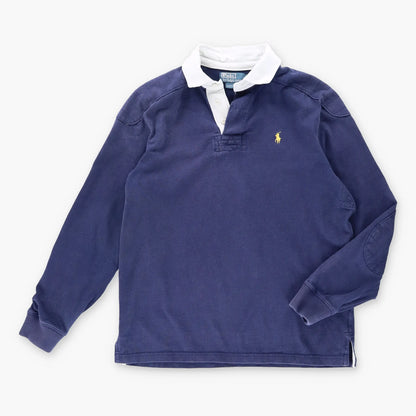 Vintage POLO RALPH LAUREN 'Custom Fit' Embroidered Rugby Long Sleeve Shirt (M)