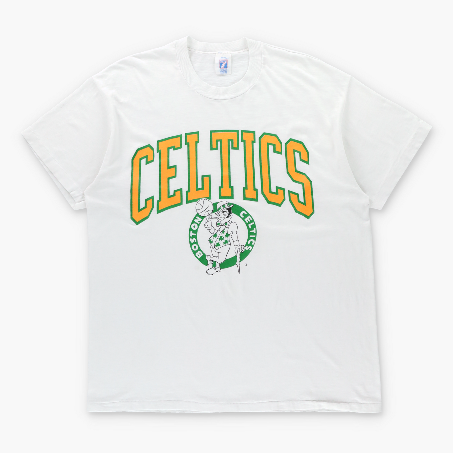 Vintage LOGO 7 Boston Celtics Basketball USA Made White NBA Tee (L) Vintage Sole Melbourne