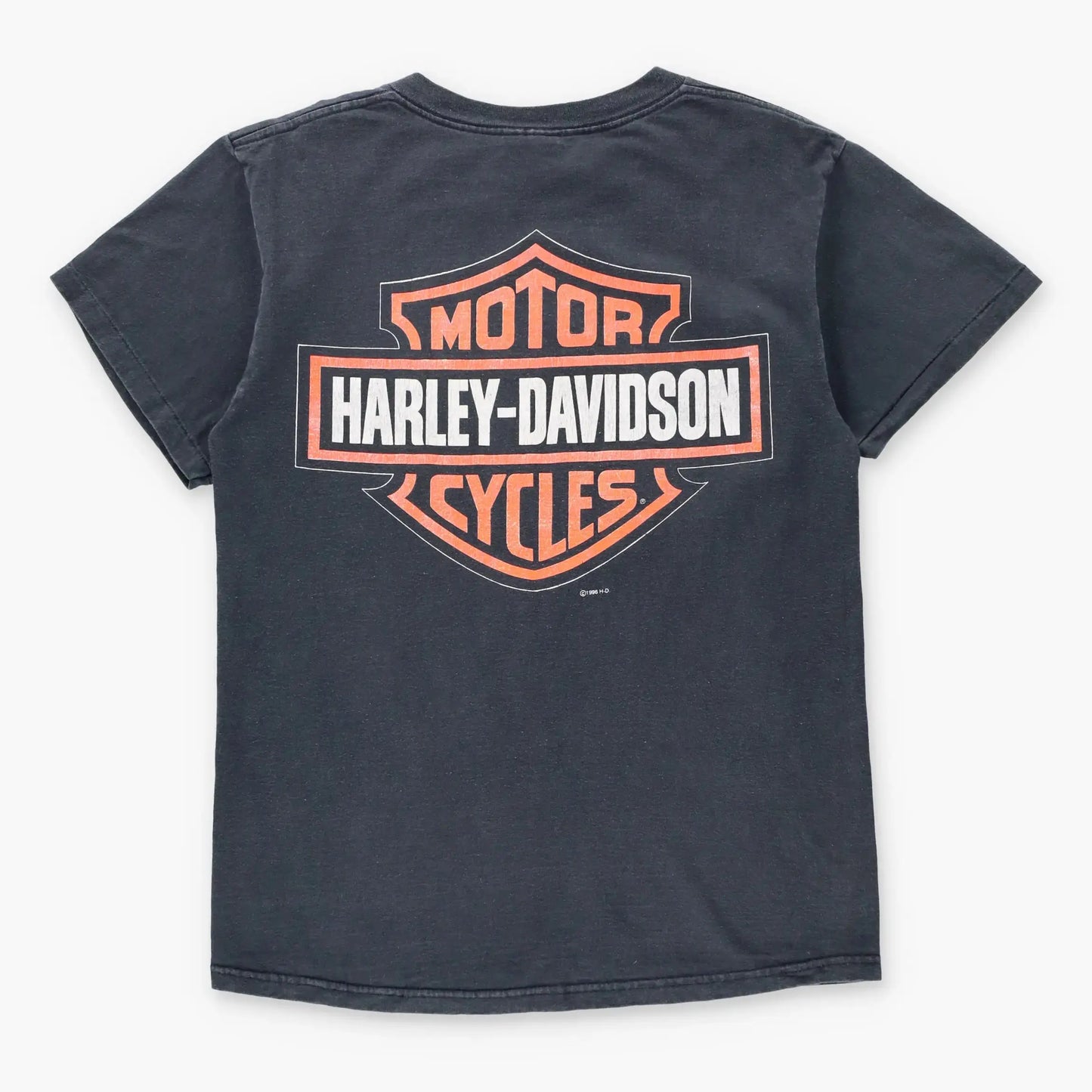 Vintage 1996 HARLEY DAVIDSON "Freewheelin' Sportster 1200 Custom" USA Made Black T-Shirt (M) Vintage Sole Melbourne