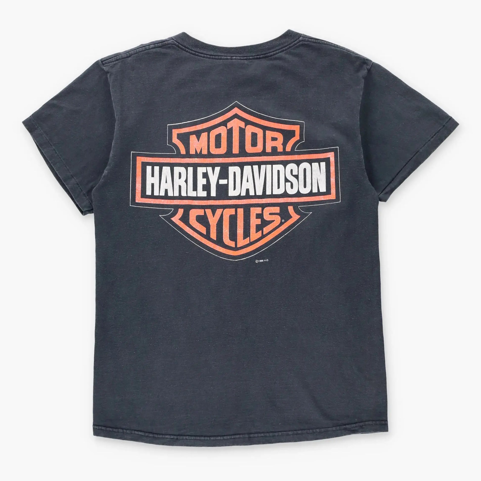 Vintage 1996 HARLEY DAVIDSON "Freewheelin' Sportster 1200 Custom" USA Made Black T-Shirt (M) Vintage Sole Melbourne