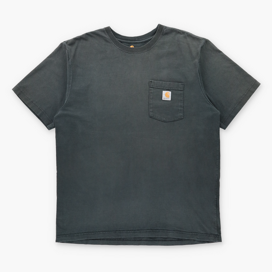 CARHART 'Original Fit' Front Pocket Logo Faded Black T-Shirt (XL) Vintage Sole Melbourne