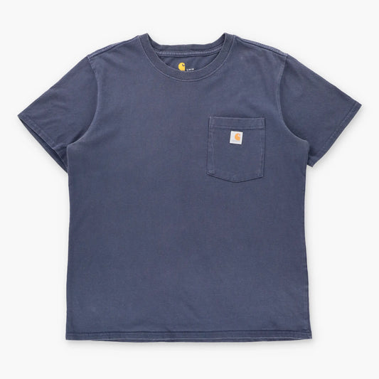 CARHARTT 'Original Fit' Navy Blue Front Pocket Logo T-Shirt (L)