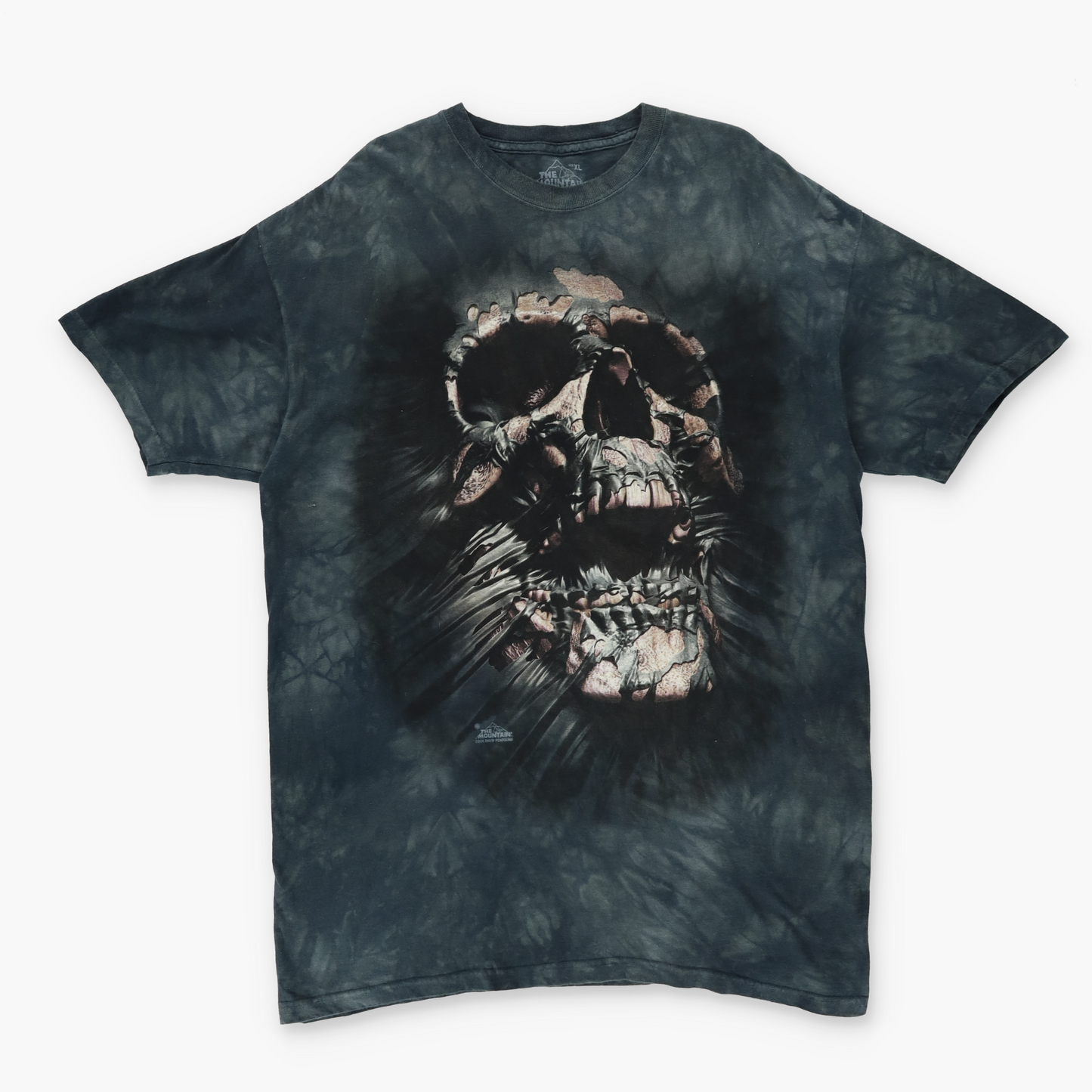 THE MOUNTAIN Large Skull Graphic Black Tie Dye T-Shirt (XL)