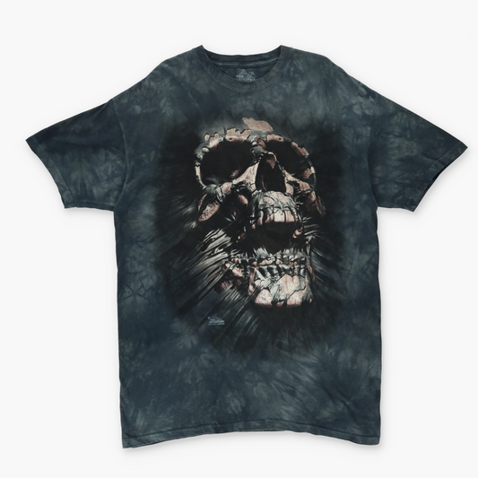 THE MOUNTAIN Large Skull Graphic Black Tie Dye T-Shirt (XL)