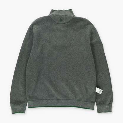 RALPH LAUREN POLO Green & Grey Reversable 1/4 Zip Knit Sweater (XL)
