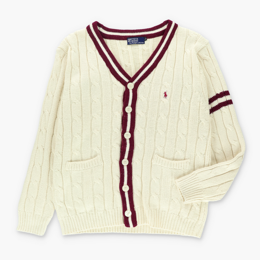 RALPH LAUREN POLO Cable Knit Cricket Cardigan (L)