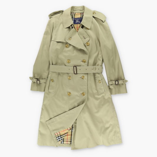 Vintage BURBERRY Khaki Beige Trench Coat England Made (48 REG)