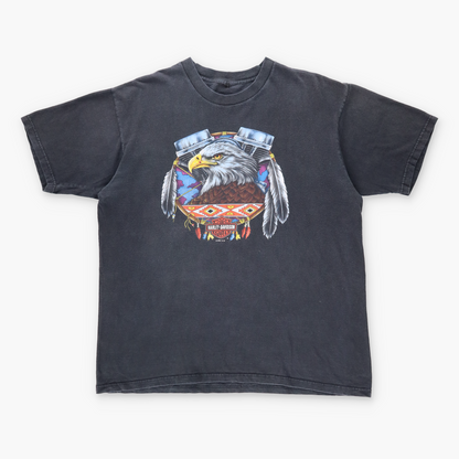 Vintage 1997 HARLEY DAVIDSON Eagle Feather 'Southside' Motorcycle T-Shirt (XL) Vintage Sole Melbourne