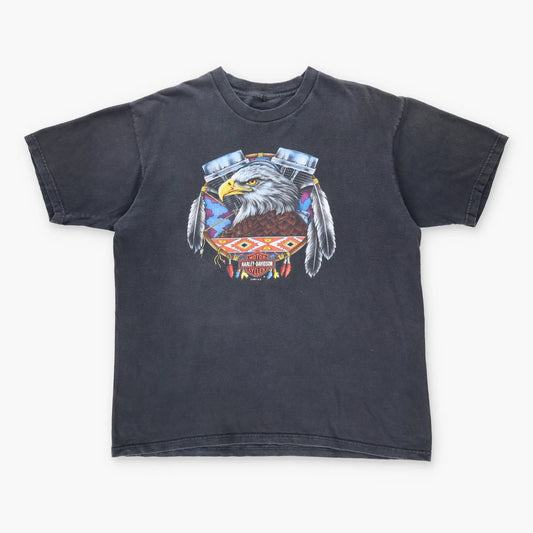 Vintage 1997 HARLEY DAVIDSON Eagle Feather 'Southside' Motorcycle T-Shirt (XL)