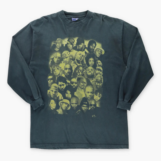 Vintage Y2K 90's Rap Artists Green & Black Long Sleeve T-Shirt (XL-XXL)