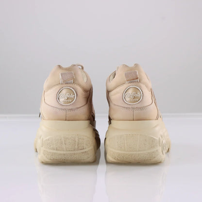 BUFFALO LONDOND 1339 Brown Cream Nubuck Leather Platform Sneakers