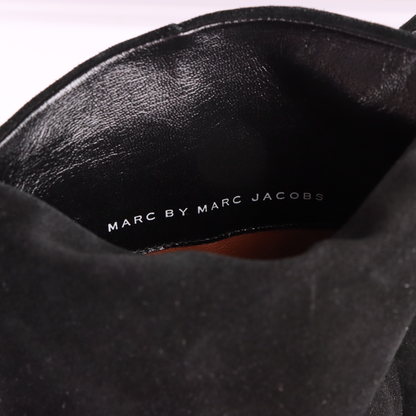 MARC BY MARC JACOBS Black Suede Ruffle Heeled Boots (38.5)
