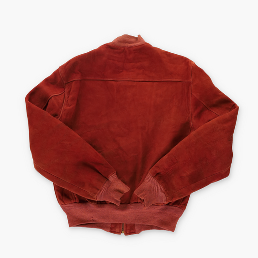 FLYNNTAN X DU PONT Suede 50s Style Auburn Zip Up Bomber Jacket (M-L)