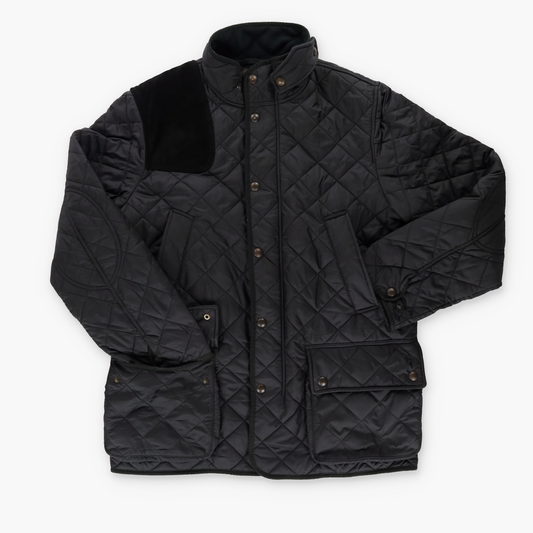 RALPH LAUREN POLO Hunting Quilted & Suede Black Puffer Jacket (L)