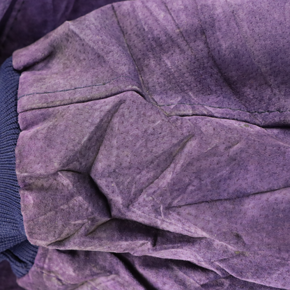 GIORGIO ARMANI Embroidered Logo Suede Purple Bomber Jacket (M-L)