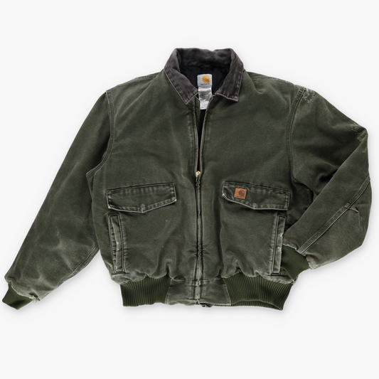 CARHARTT J165 MOS Quilt Lined Khaki Canvas Bomber Jacket (XL)