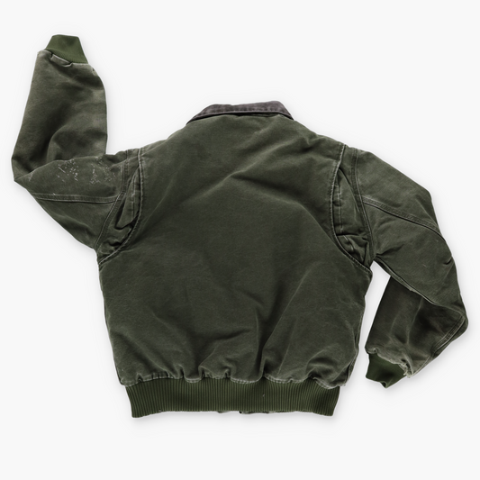 CARHARTT J165 MOS Quilt Lined Khaki Canvas Bomber Jacket (XL)