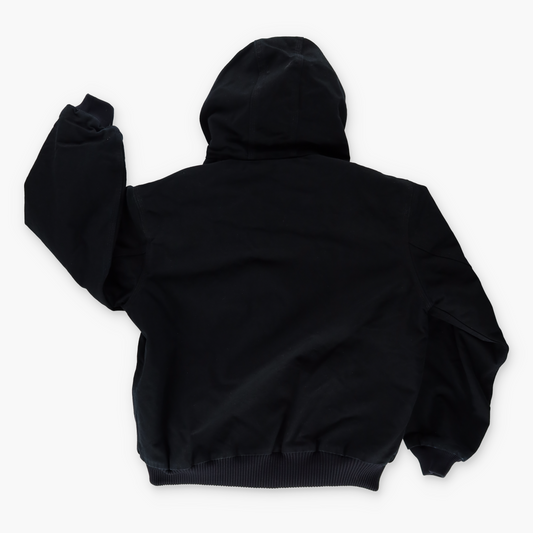 CARHARTT J140 BLK Black Quilt Lined USA Made Hooded Canvas Jacket (L)