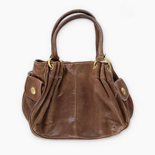 JUICY COUTURE Brown Leather Engagement Ring Y2K Hobo Bag